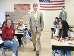 Mac Warner visits  Trinity High to discuss importance of voting